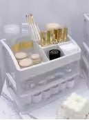 Transparent Plastic two Layer Cosmetic Storage Box
