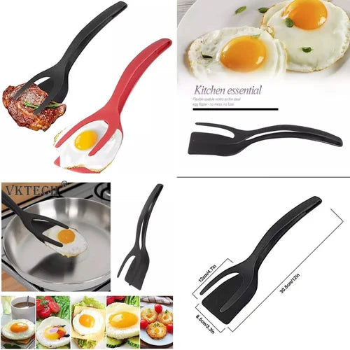 2-in-1 Grip & Flip Spatula Tongs – Nonstick Kitchen Tool
