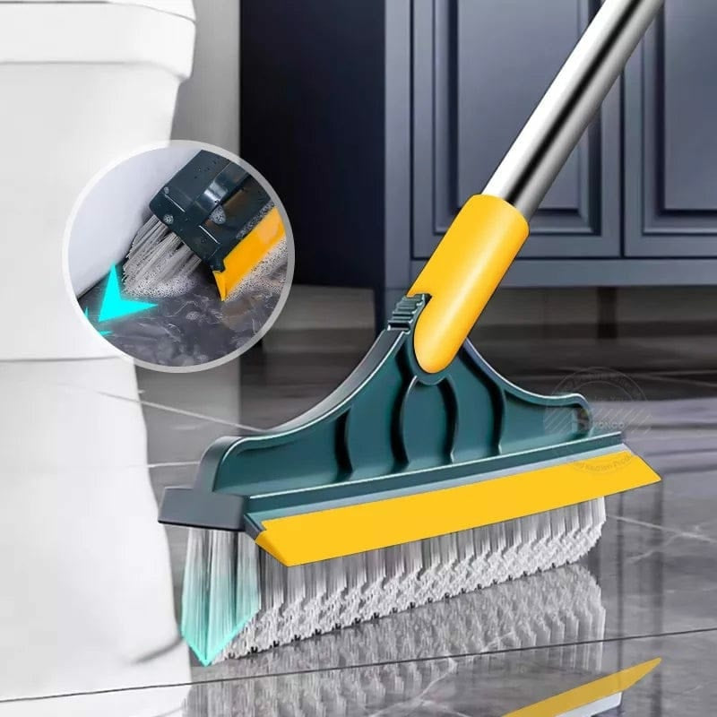 Floor Scrubber Brush & Wiper  (Long Handle)