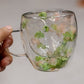 Double-Walled Glass Mug with Embedded Dried Flowers