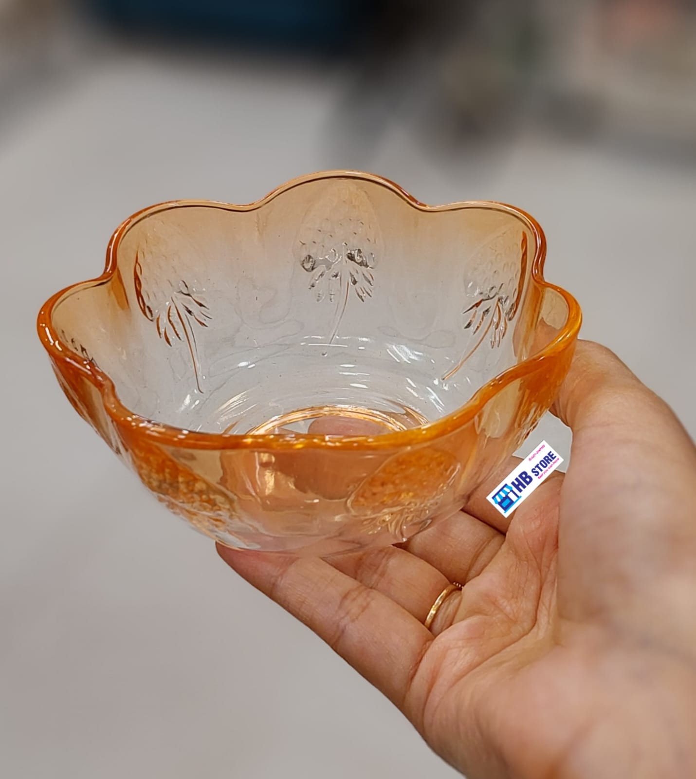 6 Pcs Floral Glass Serving Bowl Set