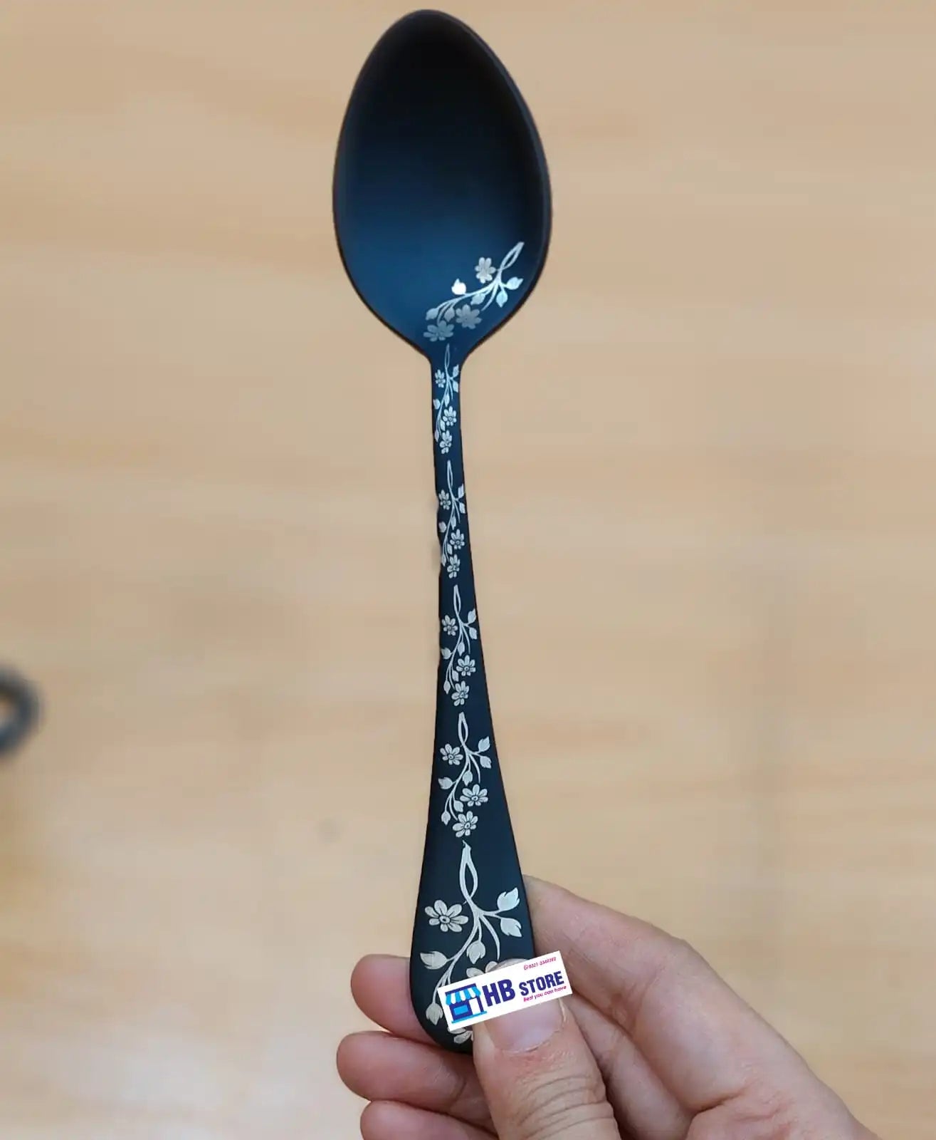 Matte Black & Gold Hanging Cutlery Set with Display Stand