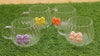 Adorable Fluted Glass Mug with Colorful Bow Accent
