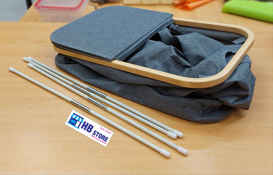 Modern Bamboo Laundry Hamper with Lid and Inner Pocket, Foldable Large Capacity Dirty Clothes Basket