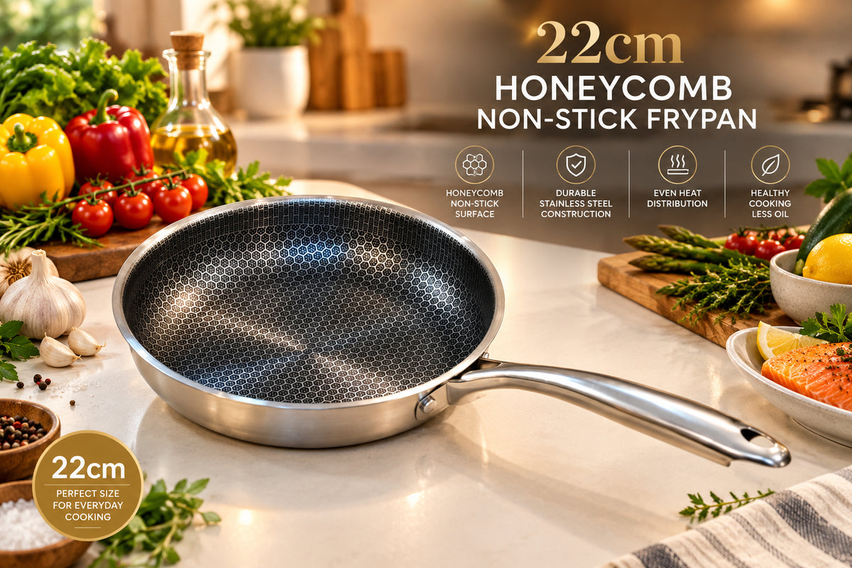 Induction-Safe Heavy Duty Honeycomb Frying Pan