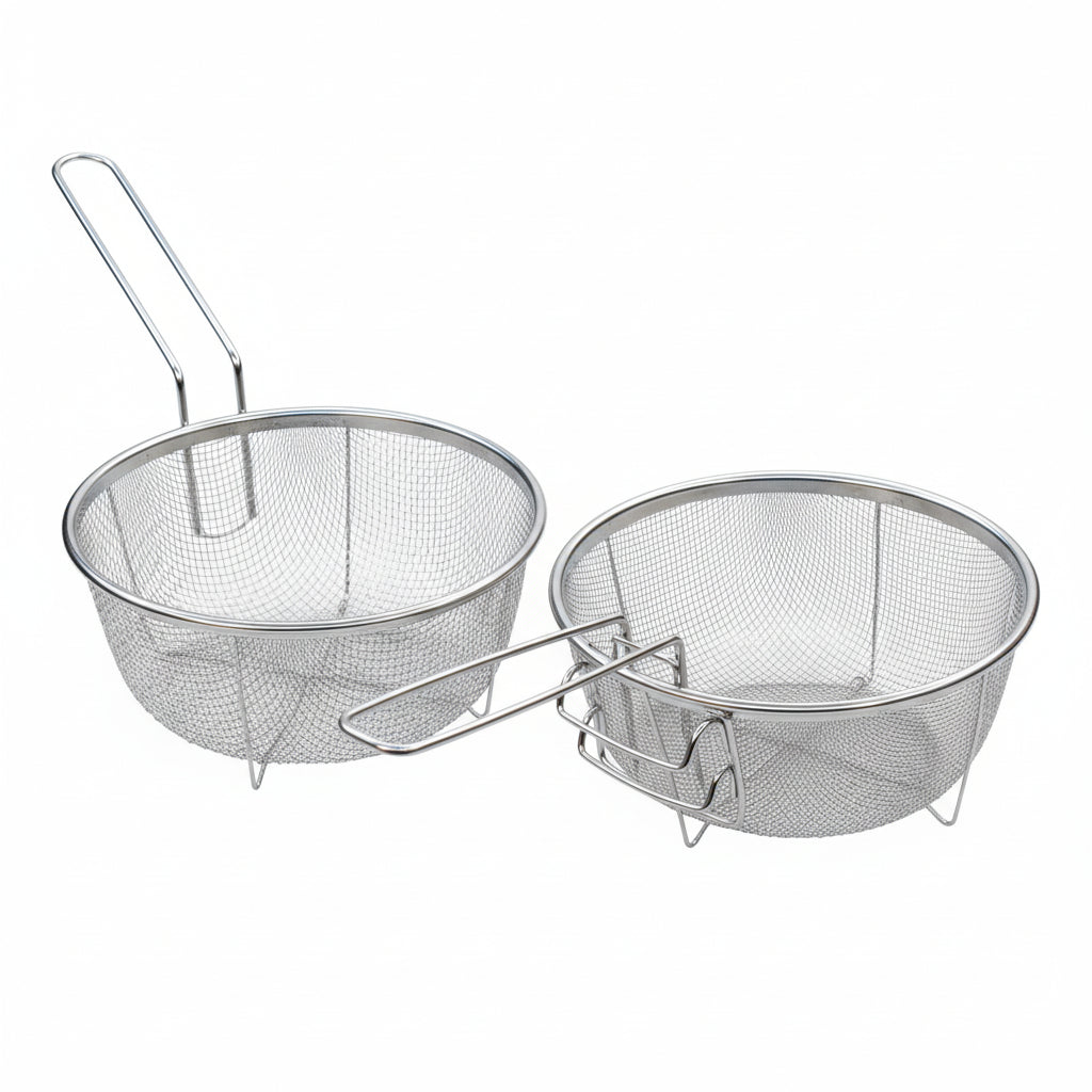 Stainless Steel Deep Fry Basket with Folding Handle