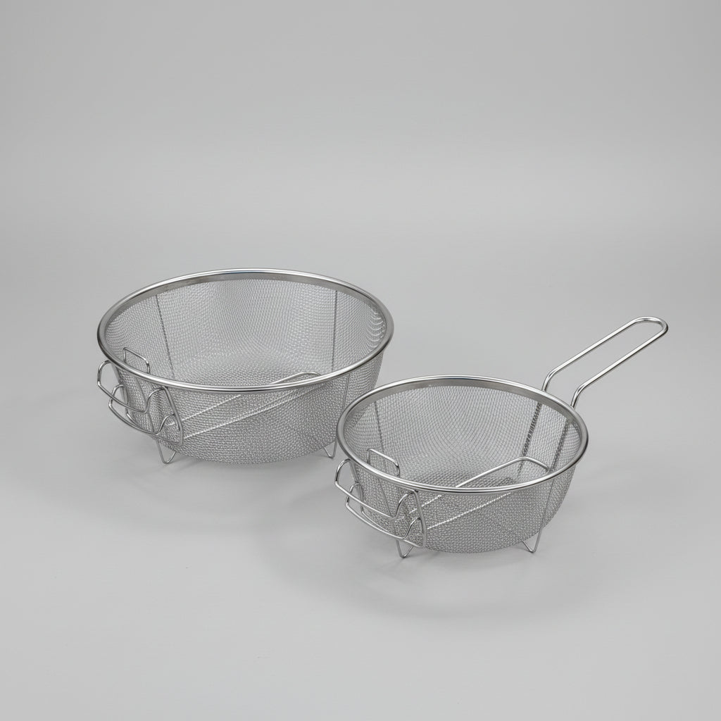 Stainless Steel Deep Fry Basket with Folding Handle