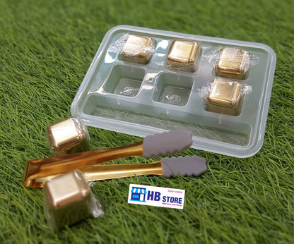 Reusable Stainless Steel Ice Cubes GOLD/SILVER