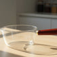 Clear Borosilicate Glass Cooking Pot with Wooden Handle