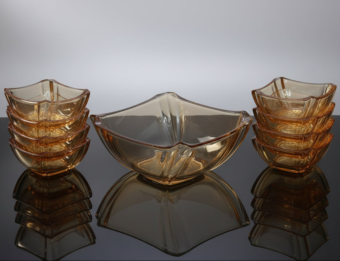 Delisoga 7-Piece Golden Shade Glass Bowl Set