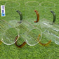 Set of 6 Clear Glass Mugs with Colored Handles