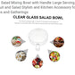 Ribbed Glass Serving Bowl with Ergonomic Handle
