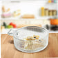 Ribbed Glass Serving Bowl with Ergonomic Handle