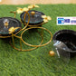 Elegant 3-Portion Glass Serving Dish with Golden Stand and Lids