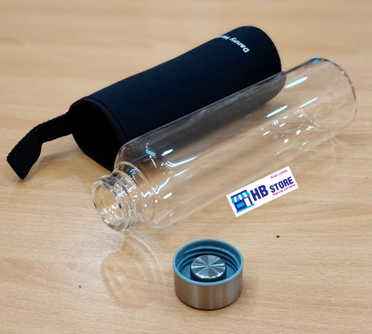 Danny Home Clear Borosilicate Glass Water Bottle