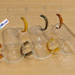 Set of 6 Clear Glass Mugs with Colored Handles