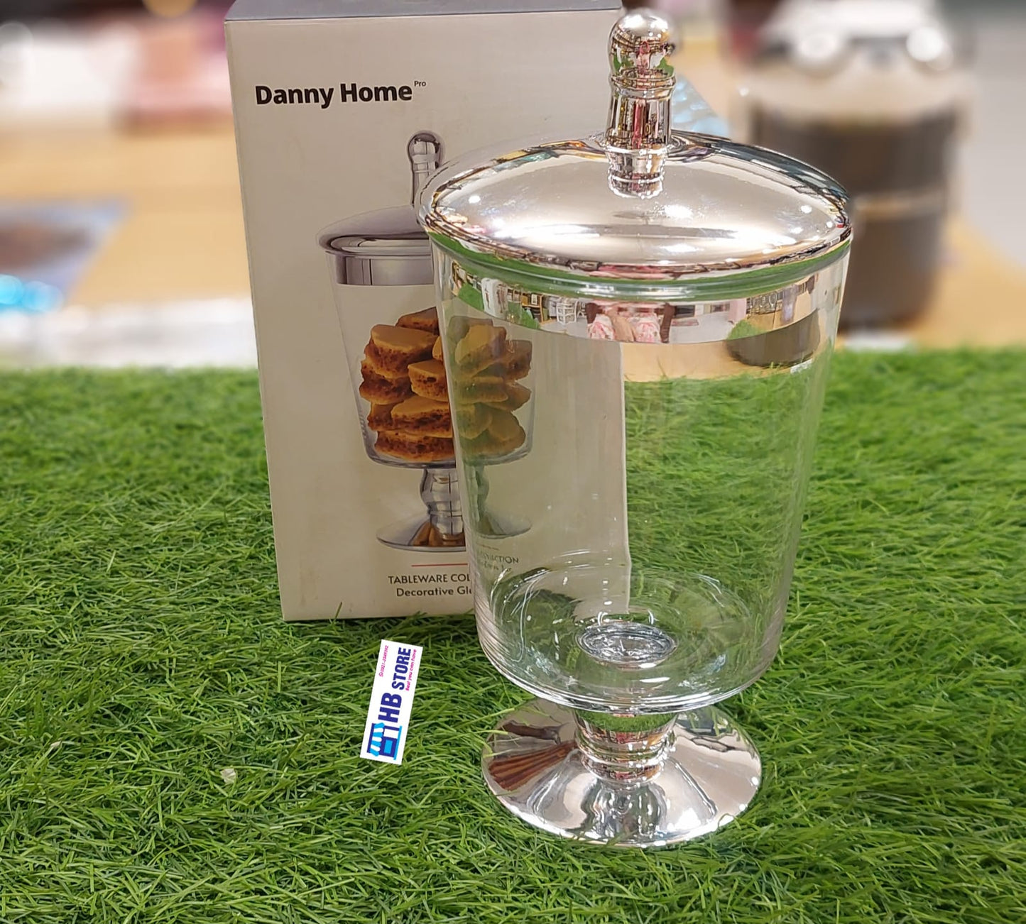Danny Home Decorative Pedestal Glass Jars