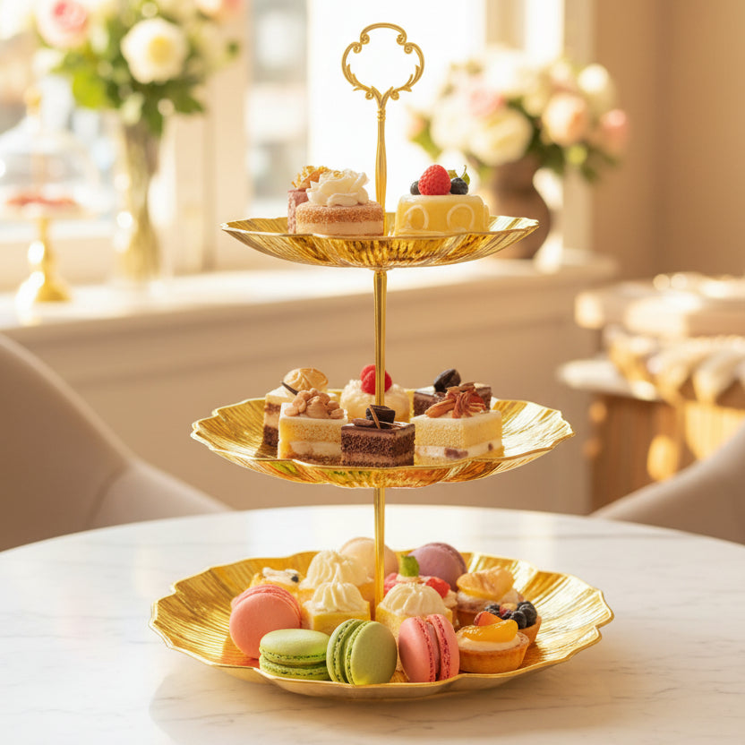Three Layer PVC Plastic Cake Display Stand