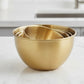 Stainless Steel Gold Mixing Bowls with Measurement Marks.