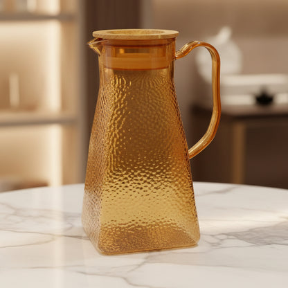 Zibo 1.8L Unbreakable Plastic Water Jug with Wood-Style Lid