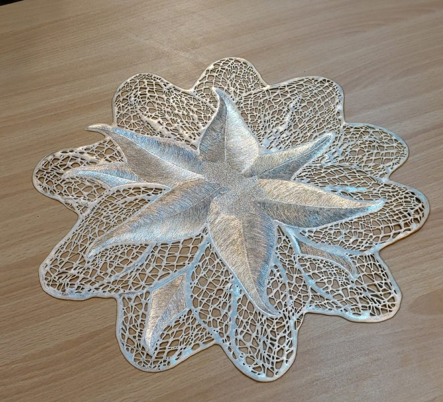 6 Pcs Gold Floral Vinyl Placemats Non Slip Dining Table Placemats