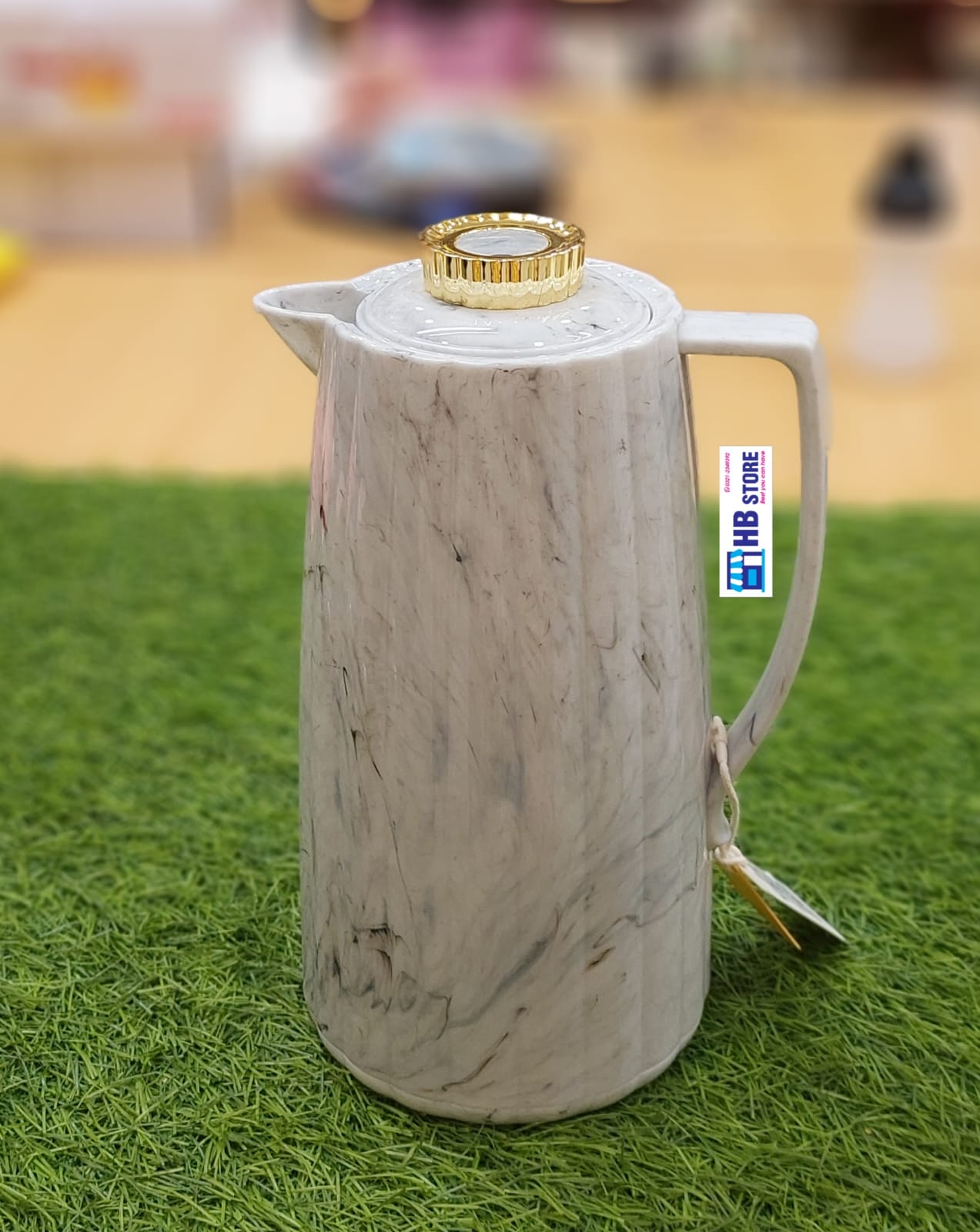 Marbled and Floral 1-Liter Insulated Thermal Flasks/Coffee Pots