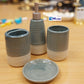 4-Piece Textured Ceramic Bathroom Accessory Set