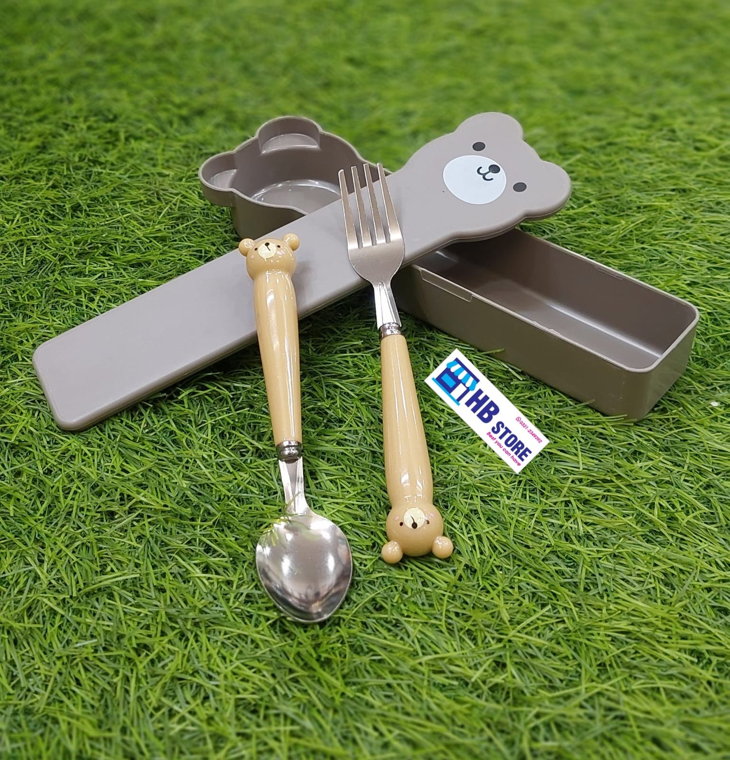 Adorable Bear Portable Kids Cutlery Set with Travel Case
