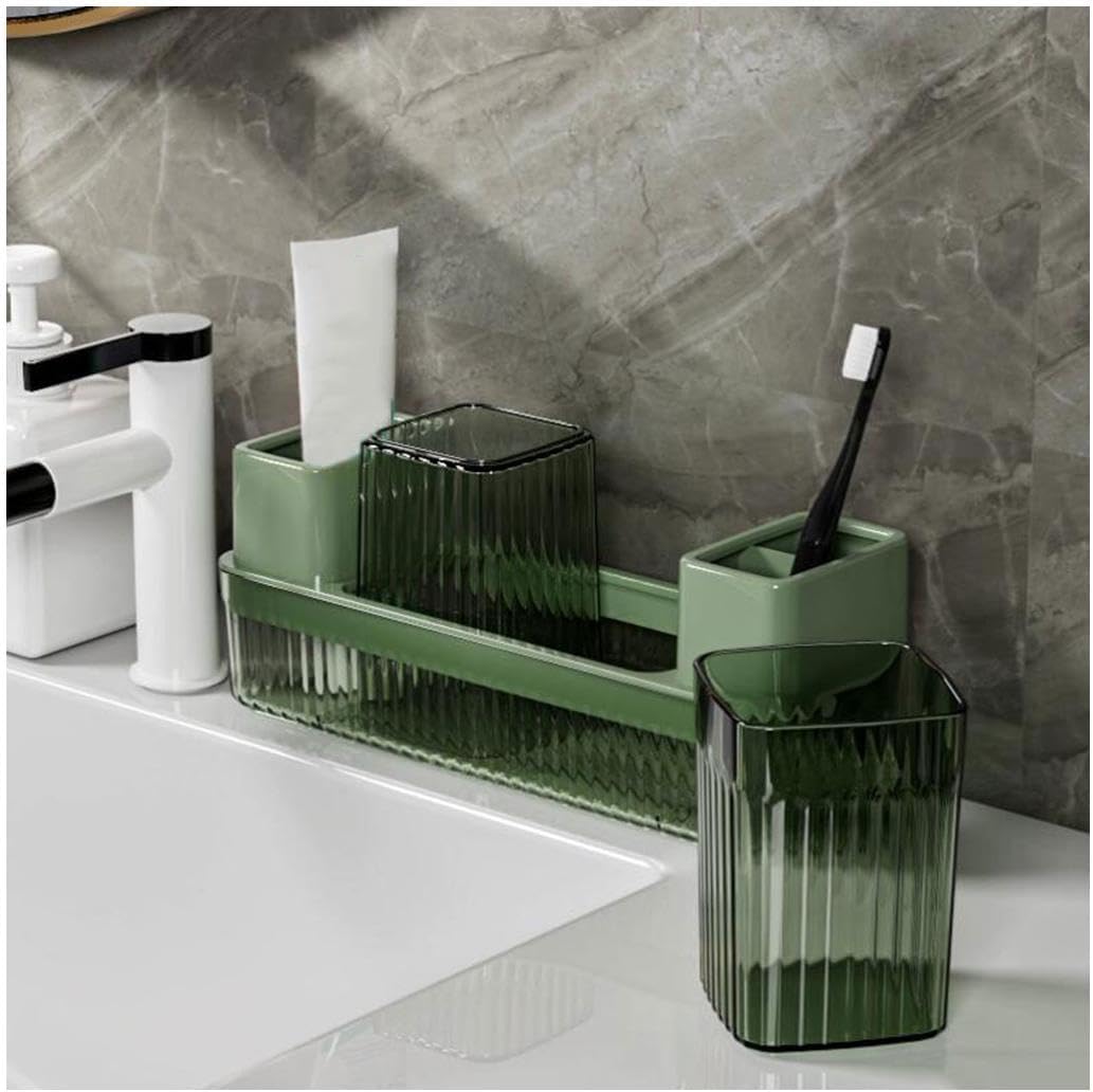Multifunctional Simple Large-Capacity Toothbrush Holder Plastic mouthwash Cup Set