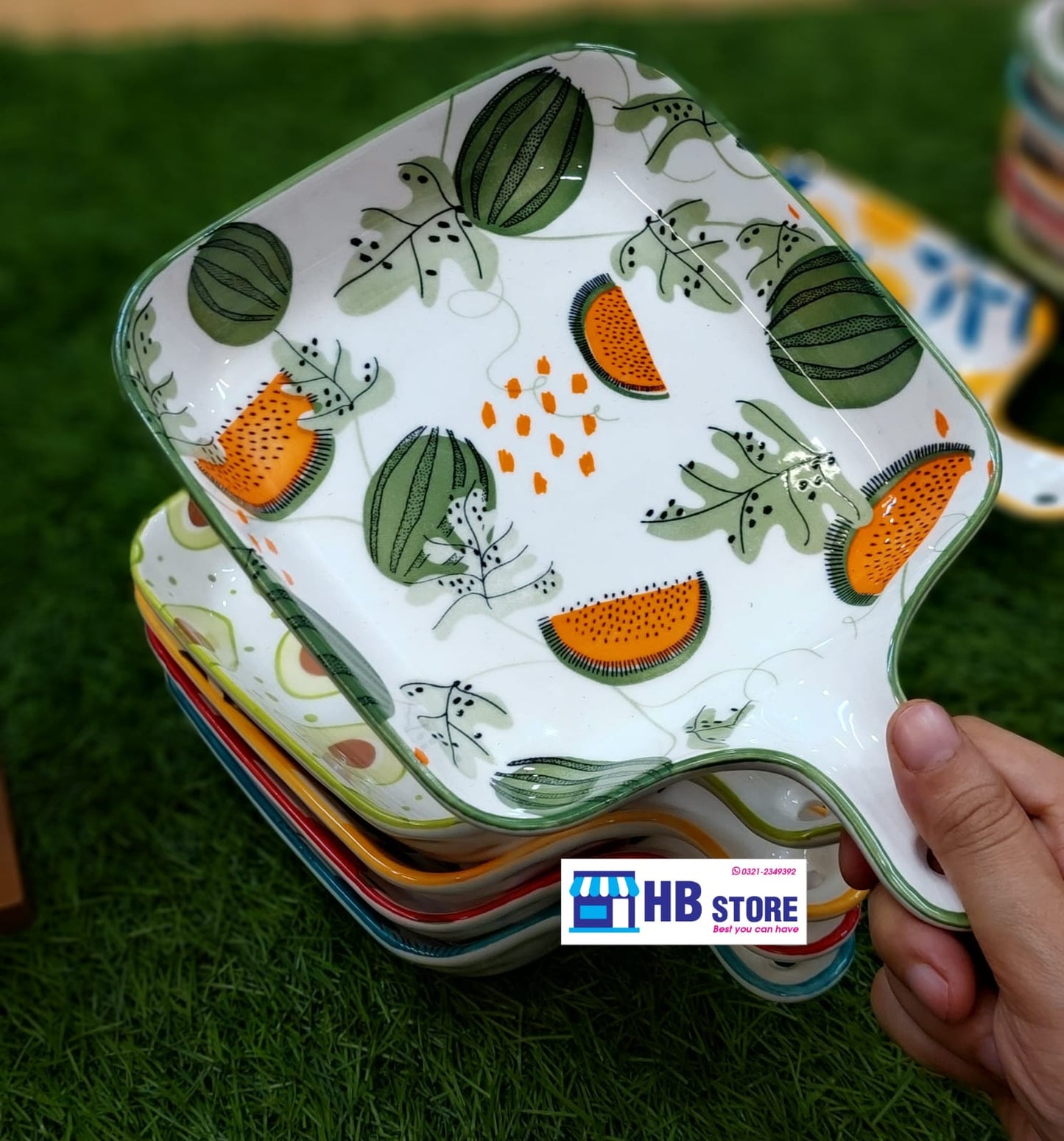 Nordic Style Ceramic Serving Platter with Handle