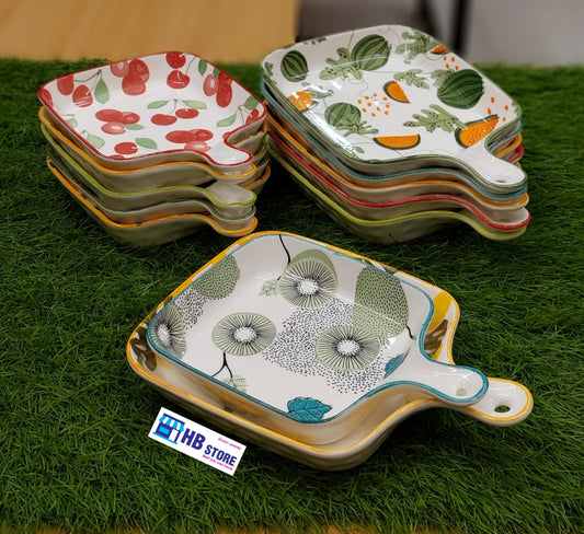 Nordic Style Ceramic Serving Platter with Handle