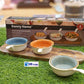 Danny Home 4-Piece Acacia Wood Serving Boards with Colorful Ceramic Dipping Bowls