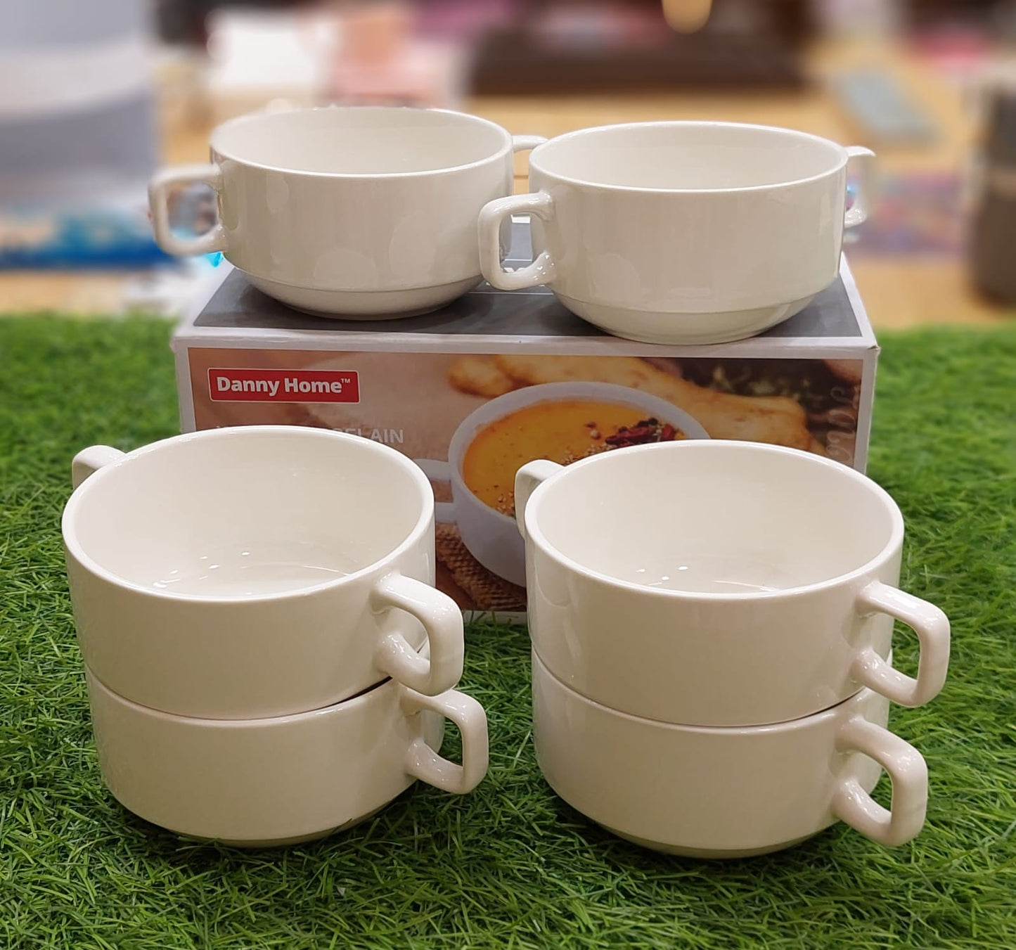 Danny Home™ 6 Pcs White Porcelain Soup Bowl Set