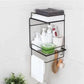 Double Layer Iron Wall Mounted Shelf For Kitchen Bathroom, Shower Shampoo Cosmetic Organizer Rack, Toilet Storage Shelves