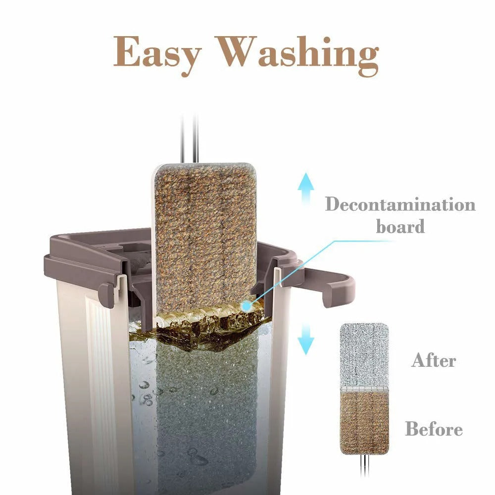 Flat Mop with Bucket 360 Degree Cleaning