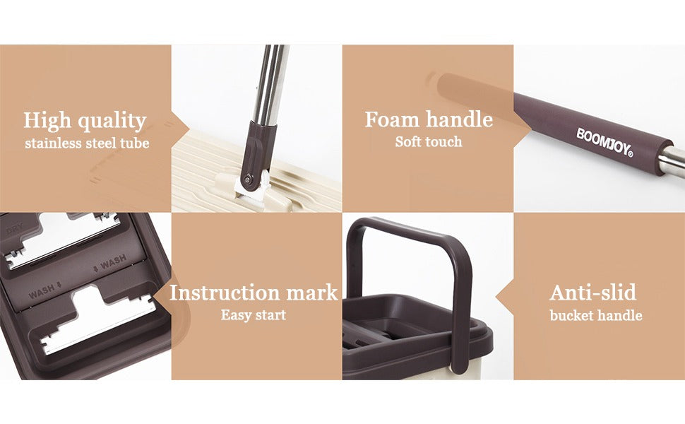 Flat Mop with Bucket 360 Degree Cleaning