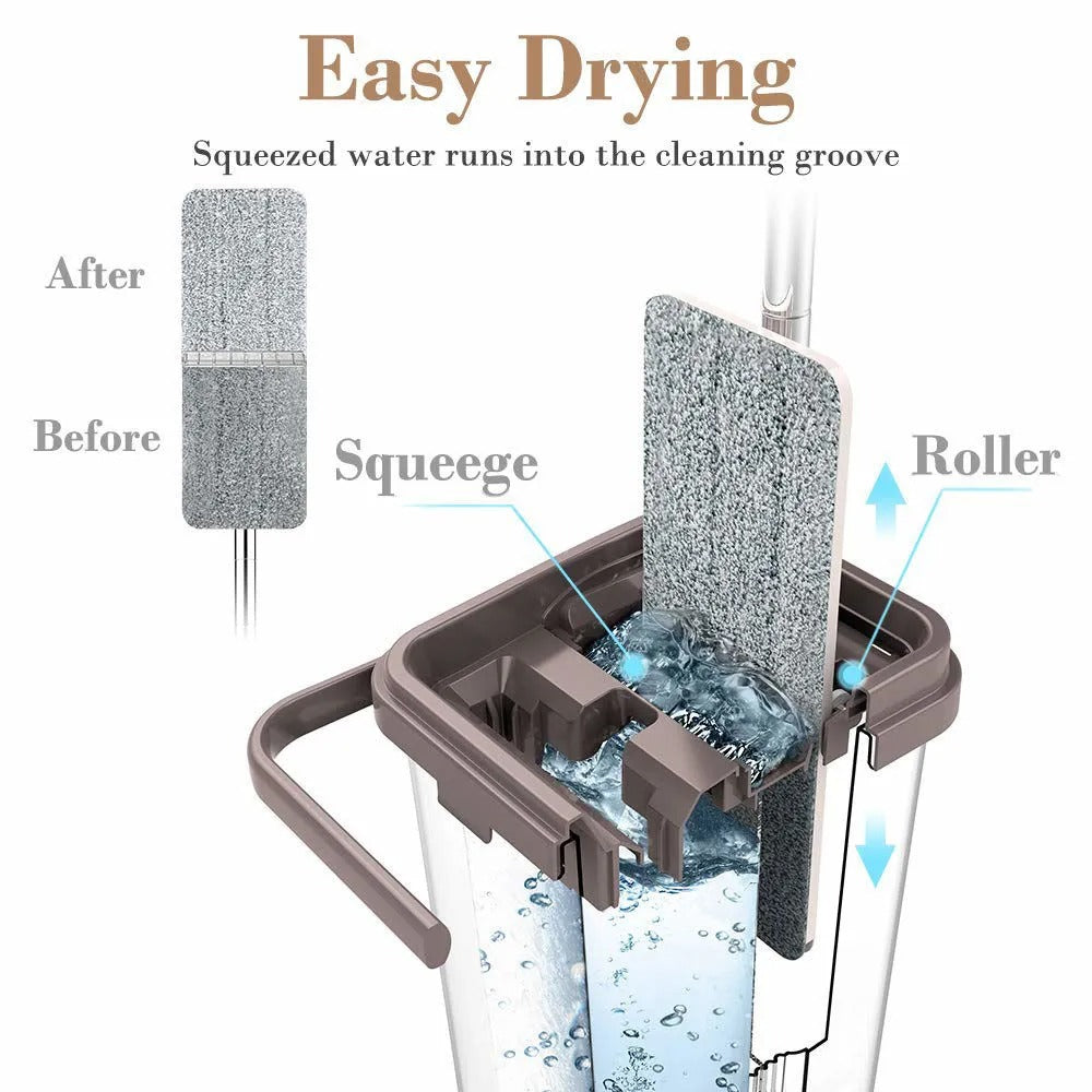 Flat Mop with Bucket 360 Degree Cleaning