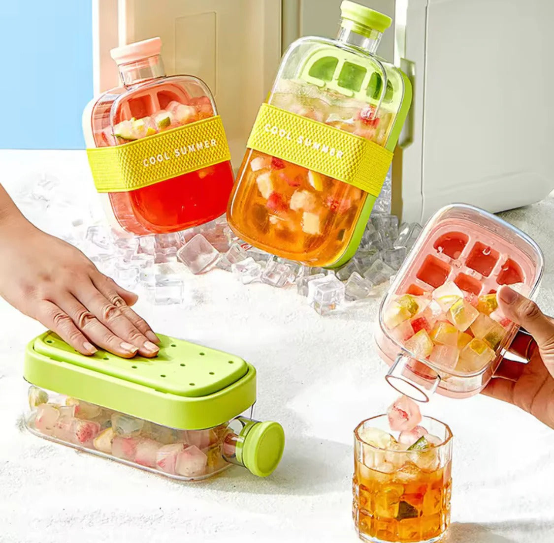 2in1 Ice Cube Box Bottle (Random Color)