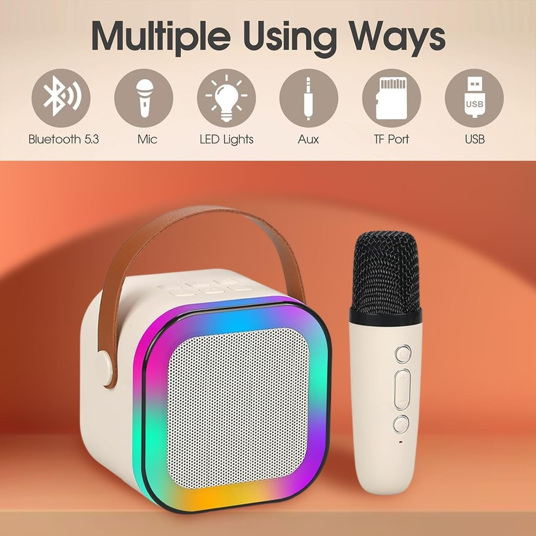 Mini Portable Blue-Tooth Speaker with Wireless Mic