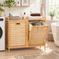 Eco-Friendly Bamboo Tilt-Out Laundry Hamper & Storage Cabinet