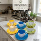 6pcs Nordic Speckled Ceramic Cup and Saucer Set –