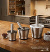 Stainless Steel Mortar and Pestle with Translucent Lid