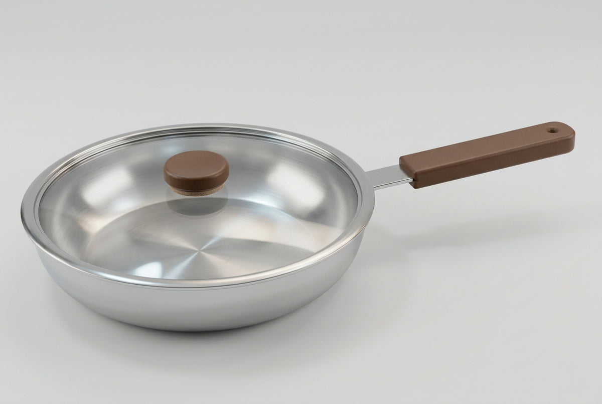 24cm SleekCook Matte Brown Handle Frying Pan