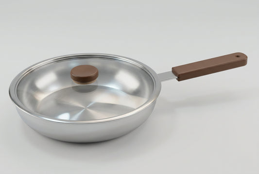 24cm SleekCook Matte Brown Handle Frying Pan