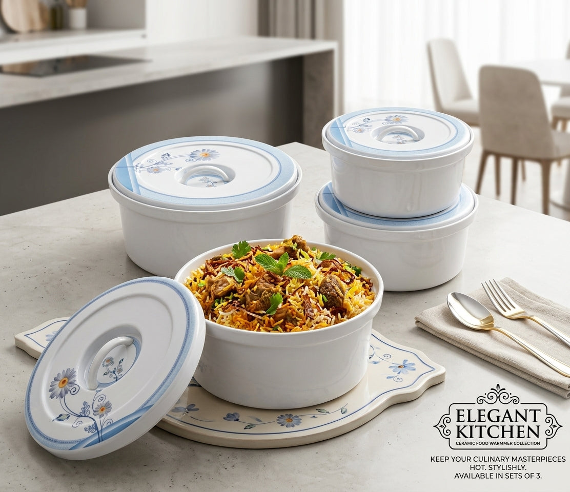 3-Piece Melamine  Hot Pot Casserole Set