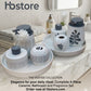 Modern Striped & Floral Ceramic Bathroom Set