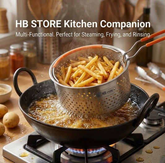 3-in-1 Stainless Steel Steamer & Deep Frying Basket