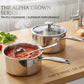 Alpha Crown Tri-Ply Stainless Steel Saucepan (With Glass Lid)