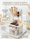 2-Tier Acrylic Makeup & Skincare Vanity Organizer with Clear Drawer