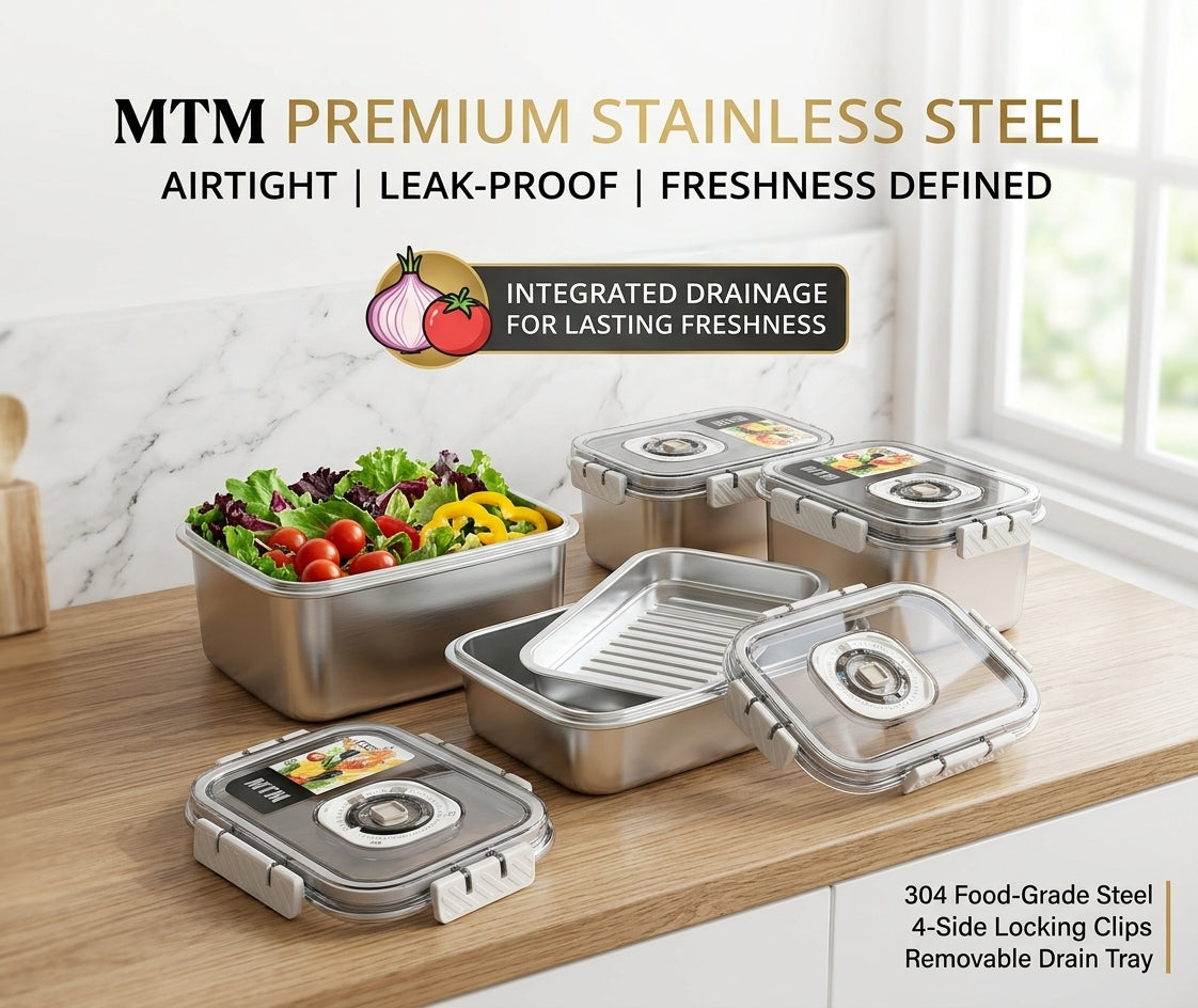 MTM Premium 304 Stainless Steel Airtight Food Storage Box